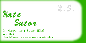 mate sutor business card
